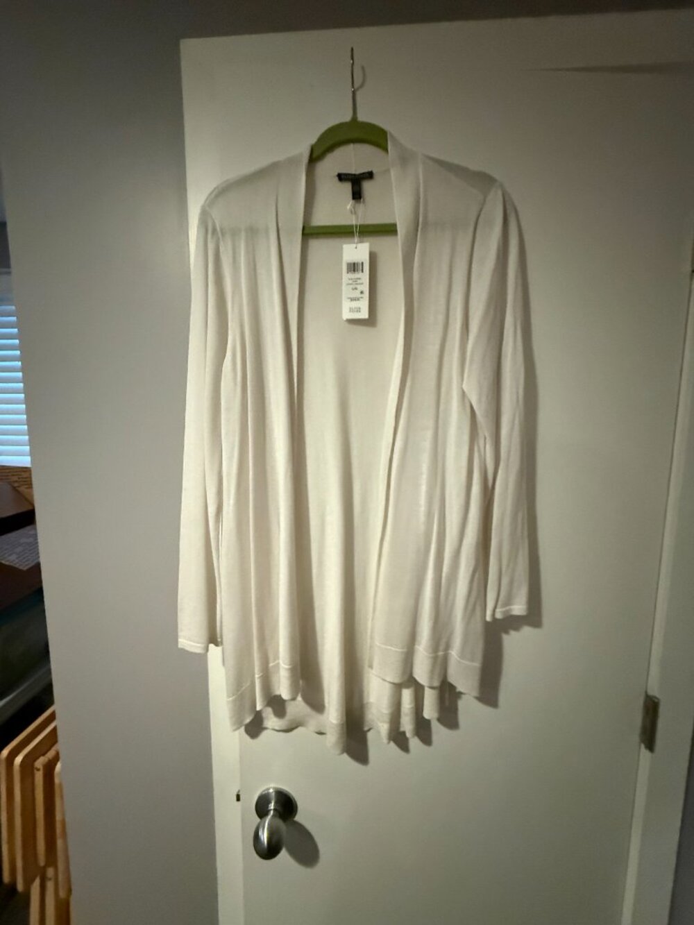 Eileen Fisher Bone Open Front Cardigan size Large NWT